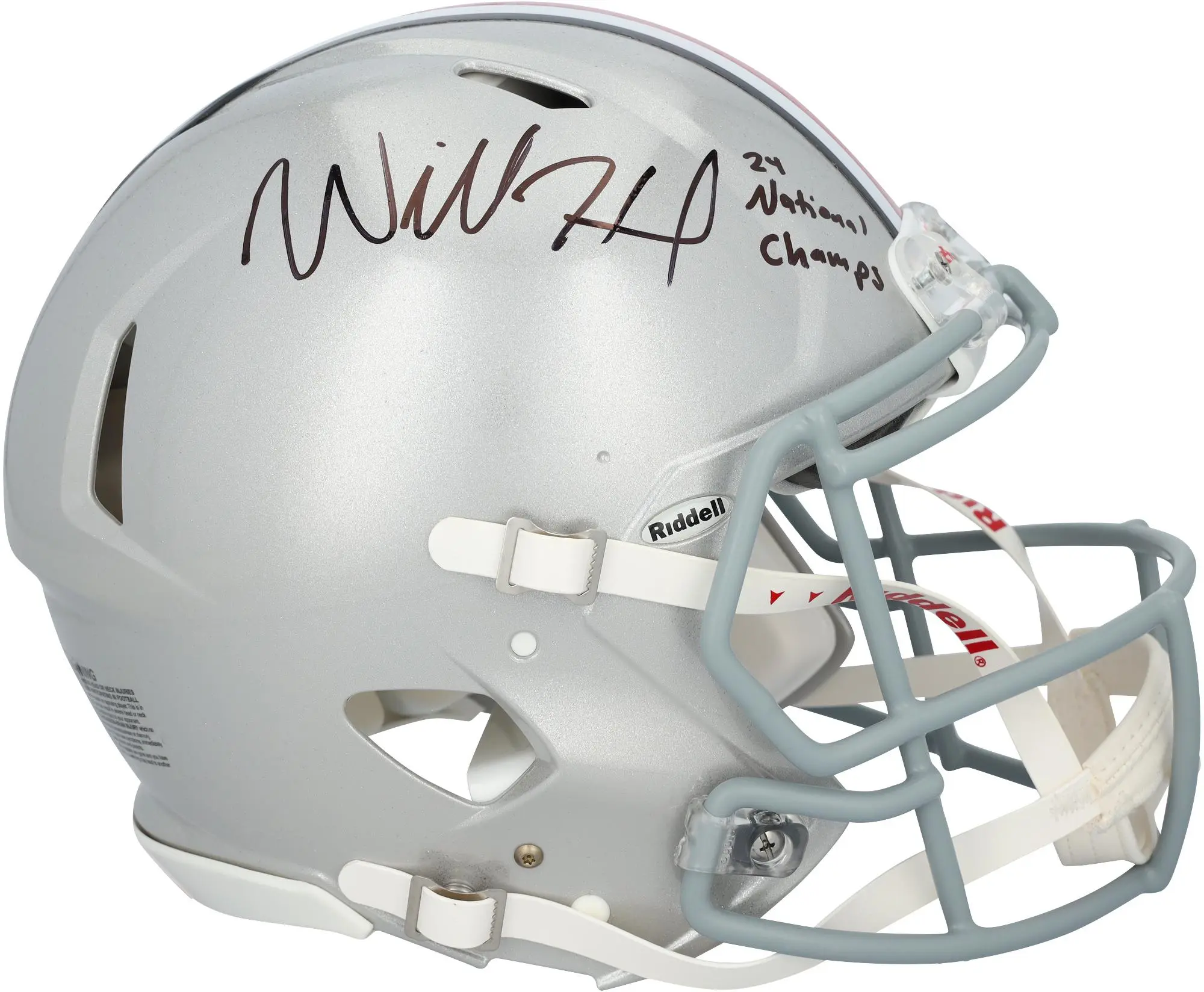 Will Howard Ohio State Buckeyes Autographed Riddell Speed Authentic Helmet with "2024 National Champs" Inscription - Fanatics Authentic Certified