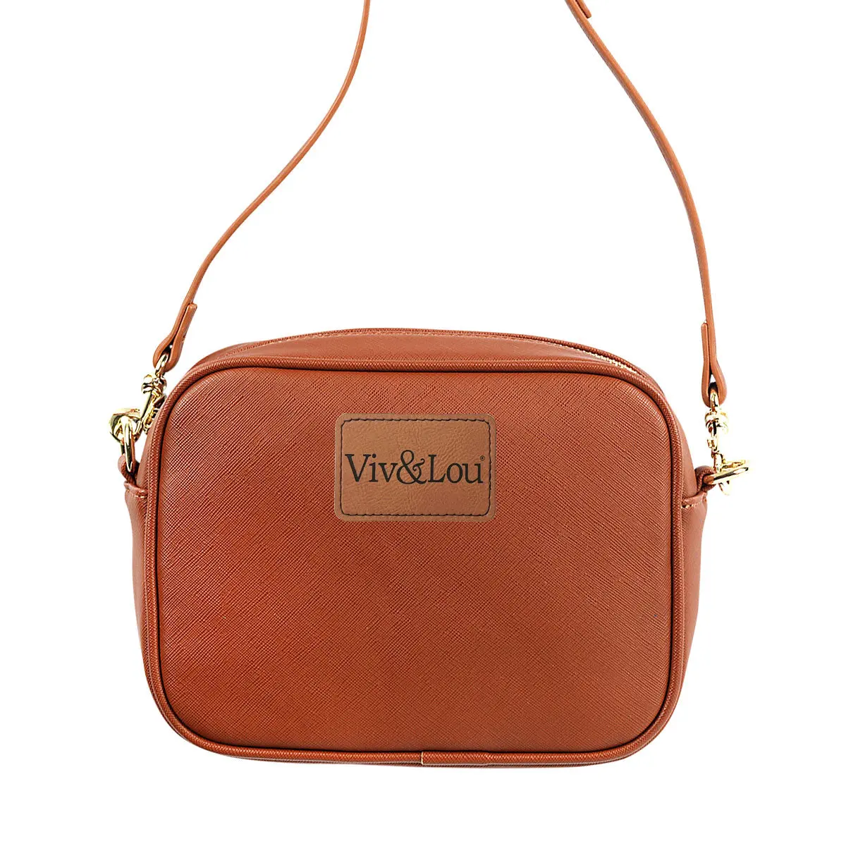 Viv&Lou® Camel Blair Crossbody Purse Vegan Leather Handbag #M707-CAMEL-VL102