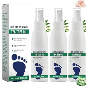 3PCS Foot Spray with Tea Tree Oil,Tea Tree Oil Spray for Foot – Long-Lasting Formula with Aloe Vera – Shoe Deodorizer & Foot Care,Refreshing and Comfortable