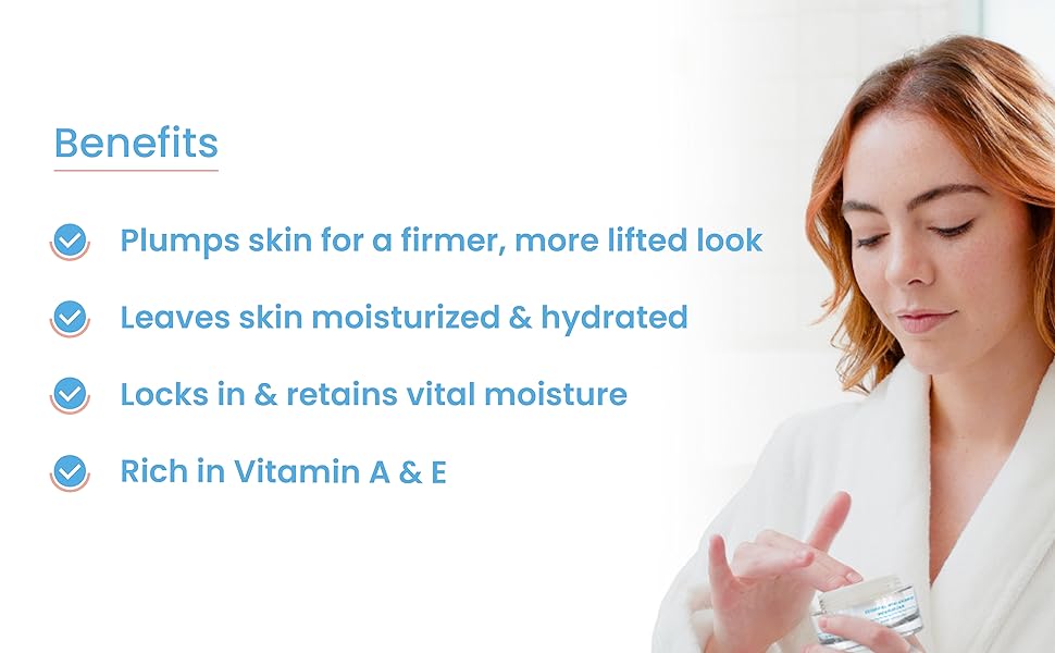 Essential Hyaluronic Moisturizer by Pure Daily Care Ultra-Hydrating Lightweight Cream with Jojoba & Apricot Oil for All Skin Types 1.66 oz