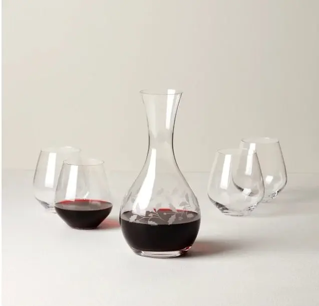 Lenox 893690 Tuscany Classics Decanter Glass Set with 4 Stemless