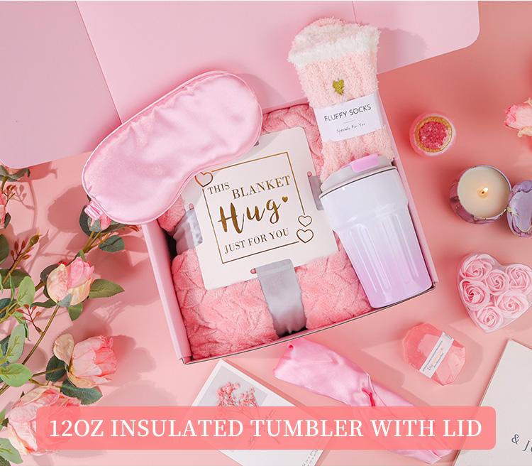 Christmas Thanksgiving Birthday Gifts for Women, Self Care Gifts, Get Well Soon Gifts, Relaxing Spa Gifts, Care Package, Unique Anniversary Gift Basket with Flannel Blanket for Mother, Wife, Best Friend, Sister,Her