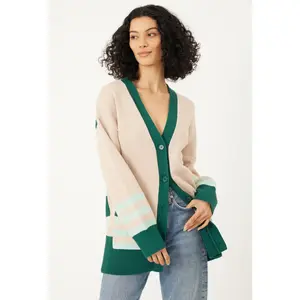 Stitches + Stripes Parker Cardigan  - Oatmeal Multi Color