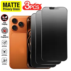 3pcs Matte Privacy Screen Protector,Compatible iPhone 17 Air/16e/17/16/15/14/13/12/11/Pro Max/Pro/Plus/Mini/XR/X/XS/XS MAX,9H Hardness,Anti-Drop,Anti-Scratch,Anti-Fingerprint,Anti-Spy Design [Compatible with Phone Cases]