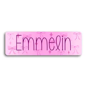 CUSTOM NAME - Pink Bows - UV Printed Acrylic Bookmark