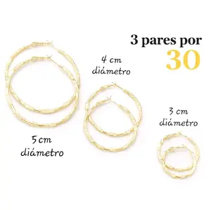 Special Offer : Hammered Gold Hoop Earrings – Set of 3 Sizes”