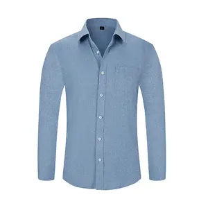 ELENCOCO Men's Long Sleeve Oxford Shirt Regular Fit Button Down Collar Shirts with Pocket Breathable Slim-Fit,Dress Shirts with Pocket,Black Friday Casual Stylish