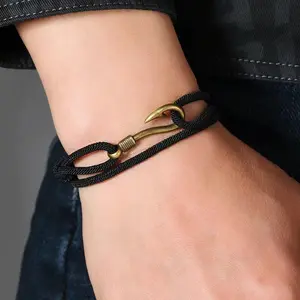 Fashion Handmade Milan Cord Bracelet for Men, Adjustable Sliding Knotted Rope Chain Wristband, Stylish Hand-Woven Accessory, Adjustable Slider Bracelets