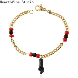 Pulsera Mano De Azabache Bebe Filled Lucky Hand Baby Azabache Bracelet Jewelry for Women Girls Charm Gifts