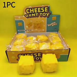 Creative Yellow Cheese Shape Stress Relief Toy, Slow Bounce Portable Squeeze Fun, Daily Gift Idea, Relaxing and Fun for All Ages