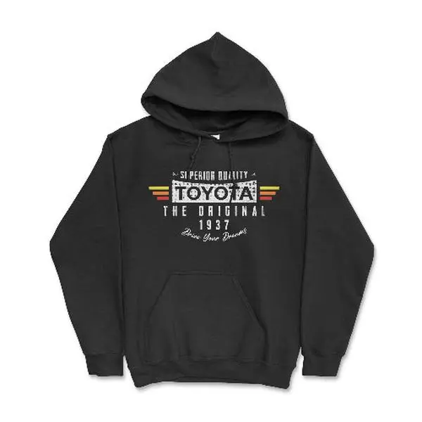 Toyota Hoodie-Drive Your Dreams 4x4 Offroad Gear Comfort Apparel Fleece Pocket Long Sleeve 8.4 oz./yd² 80/20 Ringspun Cotton/Polyester, Original, Tops