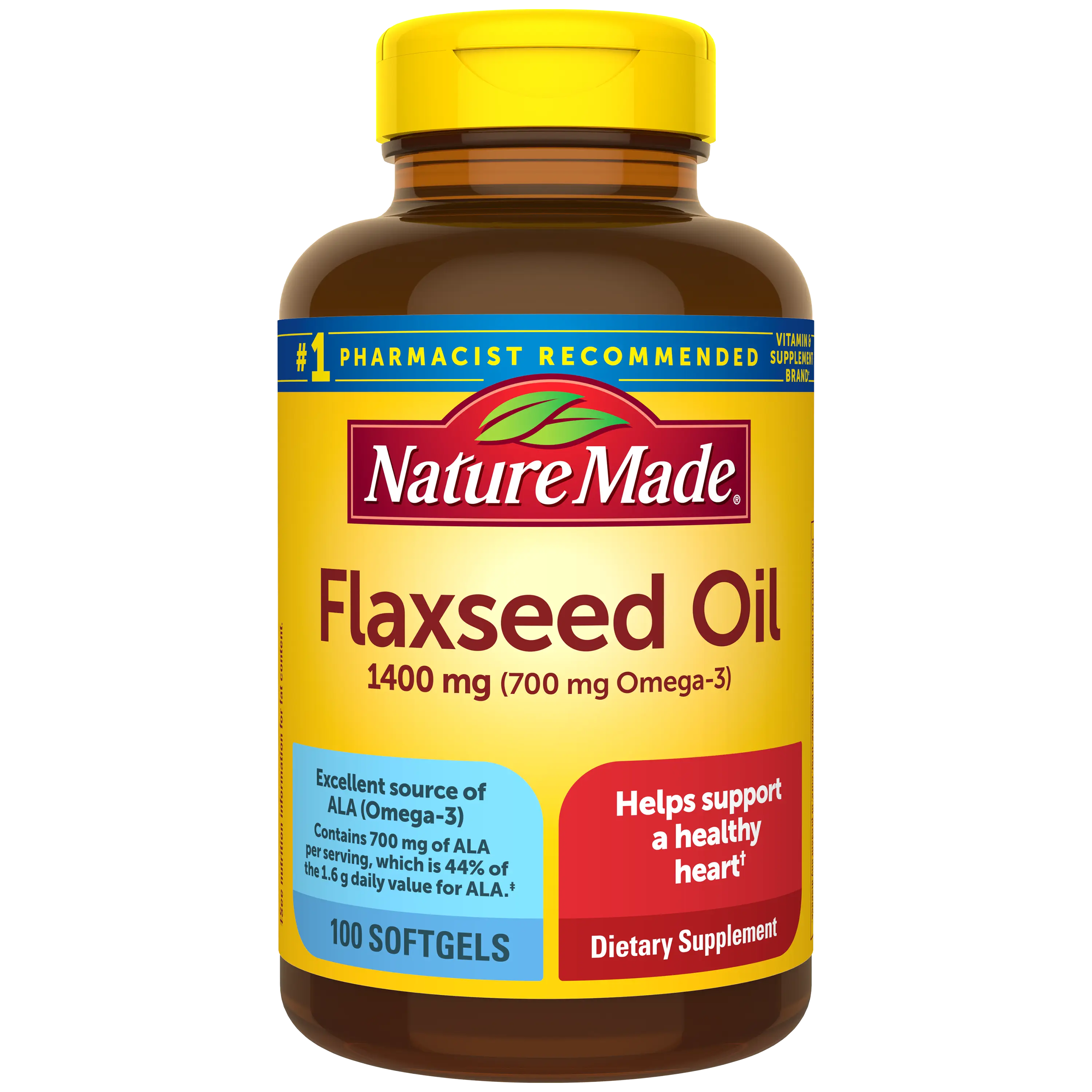 Nature Made Flaxseed Oil Softgels, 1400 mg Dietary Supplement for Health & Nutrition Support Nature Made Flaxseed Oil Softgels, 1400 mg Dietary Supplement for Health & Nutrition Support