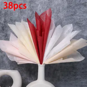 38pcs Bouquet Packaging Paper, Pure Color Cloud Soft Paper, Floral Packaging Half-Transparent Lining, Thick Waterproof DIY Flower Arrangement, Gift Wrapping Supplies, Bouquet Wrappers