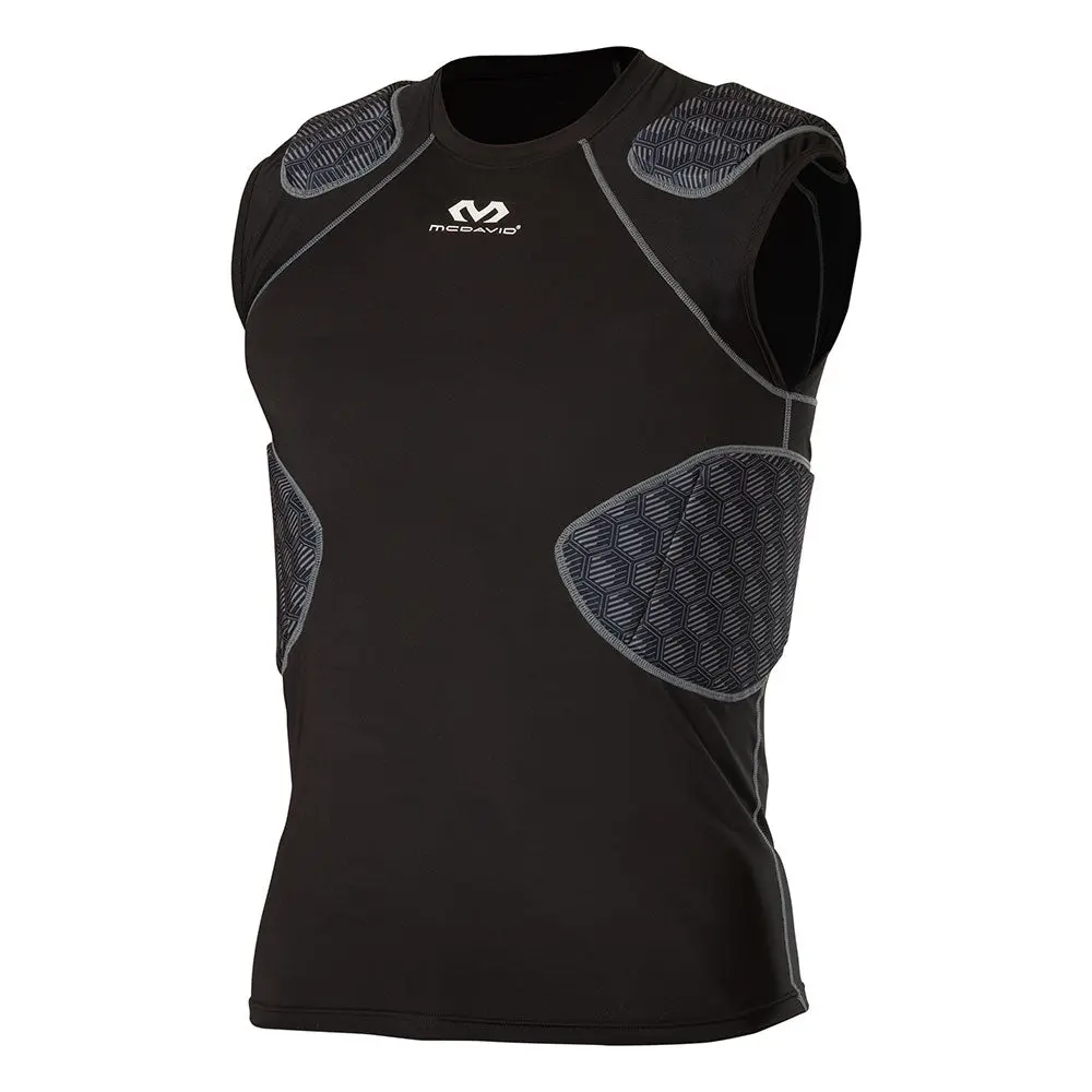 Rival™ Integrated Compression Shirt with 5 Pads, Athletic Wear for Football/Lacrosse, Lightweight High-Density Foam Core Protection