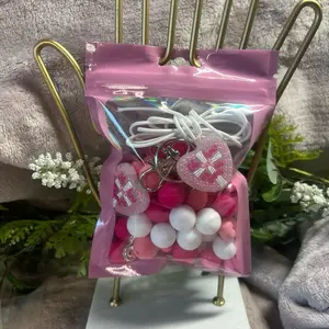 Wristlet Keychain Kit - Faith with Heart Charm and Colorful Beads for Stylish Accessory