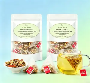 Chicory and Gardenia Herbal Tea Bags - Buy one get one free, 40 bags total. Contains chrysanthemum, honeysuckle, and orange peel, a healthy daily drink suitable for vegetarians, offering cooling and nourishing benefits. Organic herbs.