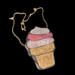 Icy Ice Cream Custom Luxe Crystal Clutch Bag