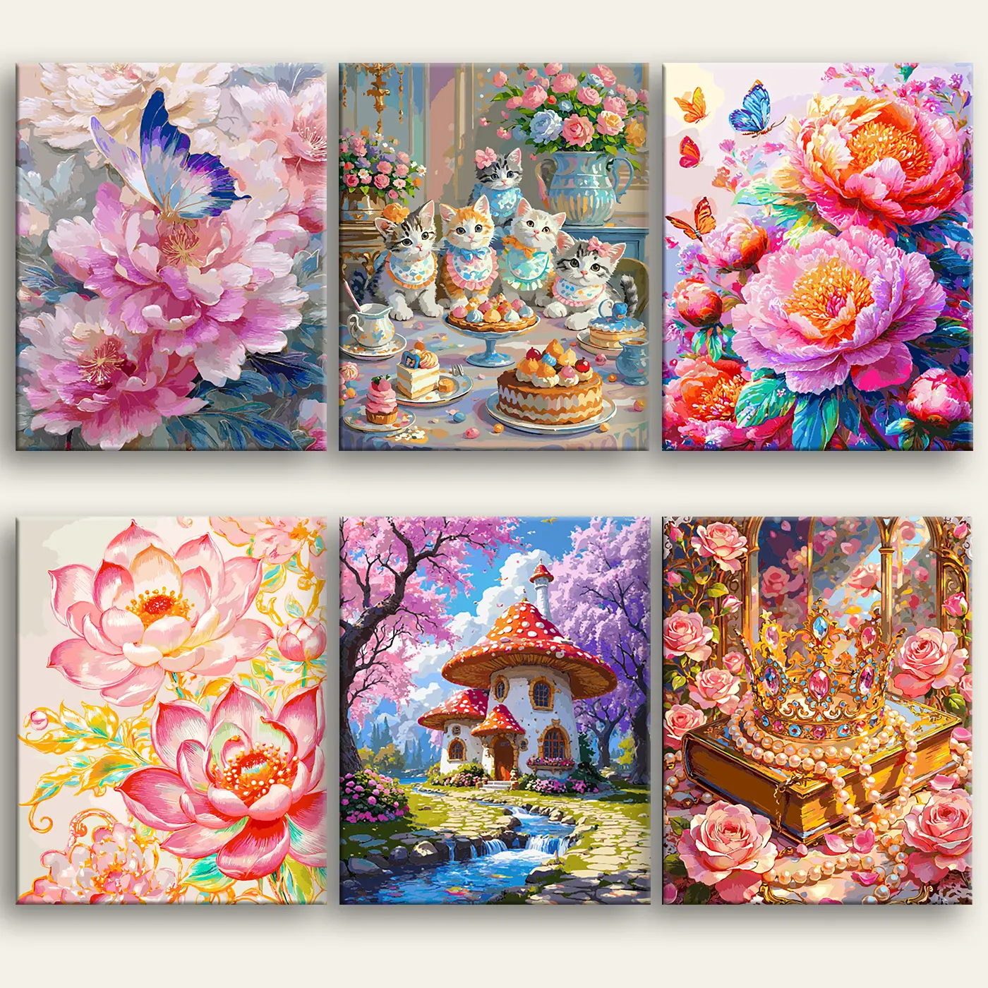 Leidea Unisex Art Painting Kit (16"x20") - DIY Arts Crafts Supplies with 24-48 Colors, Floral Designs, Advanced Holiday Options