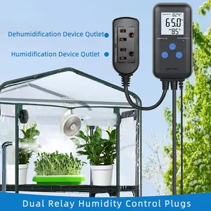 DIGITEN Greenhouse Humidity Monitoring Controller DHC312, Dual-Mode Plug-In Humidifier/Dehumidifier with Temperature Display, Suitable for mushroom cultivation, reptile husbandry, greenhouse environments, fans, and grow tents