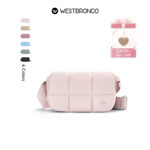 WESTBRONCO Small Women's Puffer Quilted Crossbody Purse Walllet Shoulder Bag Adjustable Strap Daily Fashion Fanny Pack for Spring Trendy Casual Waterproof Phone Purse Gift for Her