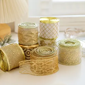 2 Rolls Christmas Decoration Ribbon Set, Festive Holiday Gift Wrapping Supplies, Perfect for Xmas Decor & Party Favor Packaging