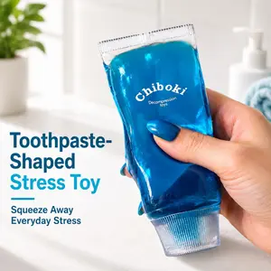 Stress Relief Toy, Toothpaste-Shaped Blue Squishy Fidget Toy, Soft Squeeze Squeeze Toy for Sensory Play, Desk Fidget and Work Breaks, Cute Handheld Desk Toy for Everyday Squeeze Fun, Gift for Kids, Teens, Adults, Teachers and Office Workers