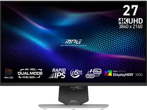 MSI 27" 160 Hz Rapid IPS UHD Monitor - LCD Flat Panel 0.50 ms FreeSync (AMD Adaptive Sync) Flat Panel MPG 274URDFW E16M