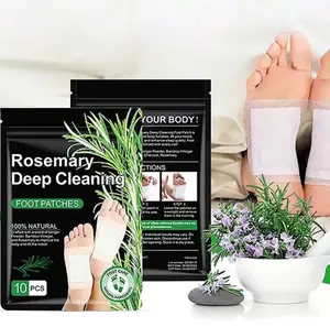 Rosemary Deep Cleaning Foot Patches-GingerBamboo Formula for Stress Relief &Better Sleep-100% Natural with GingerPowder Bamboo Vinegar & Rosemary-10Sheets per Pack