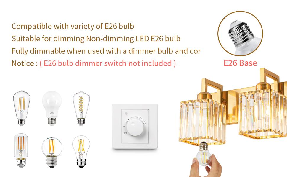 Modern Bathroom Vanity Light 2-Lights Gold Crystal Wall Lamp Bathroom Modern Crystal Vanity Lighting