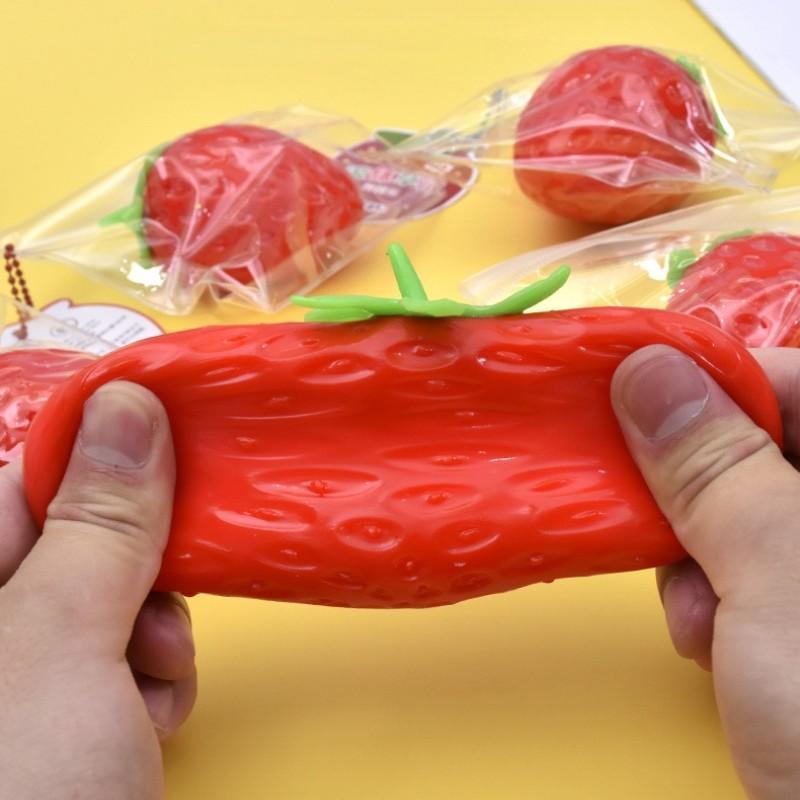 Large Strawberry Soft Plush Toy, Slow Bounce Fruit Ventilation Toy, Fun Sensory Comfort Toy, Home Decor Interactive Prize, Christmas Gift, Squishies