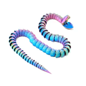3D printed snake model toys, flexible joint animal doll statues, home and office desk decorations, holiday surprise gifts Ornaments