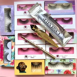 Lashes Bundle False eyelashes set with lash accessories and Lash Adhesive