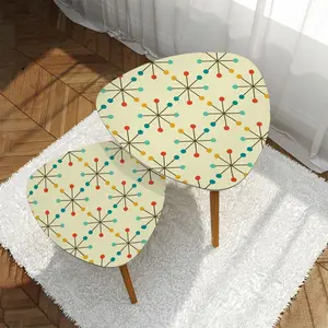Mid Century Modern Atomic Clock Nesting Tables