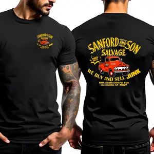 Casual Short Sleeve Men's T-Shirts Sanford and Son Salvagee Retro TV 2side T-Shirt For Unisex Graphic Tees Print Top Casual Streetwear Gifts Shirts Cotton Fabric
