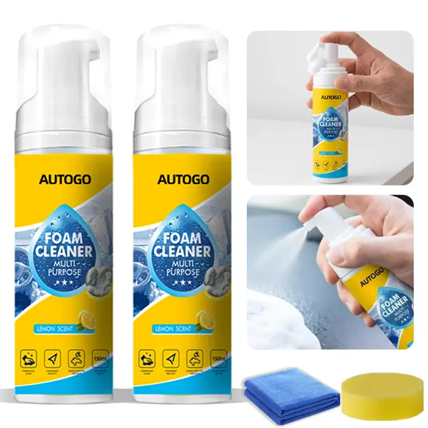 5oz/150ML Portable Foam Cleaner Spray Kit - 4In1 Multi-Enzyme Foam Spray Cleaner, All-Purpose Deep Cleaner for Car & Home, Leather Decontamination, Multifunctional Powerful Foam Cleaner, Professional Foam Spray Cleaner