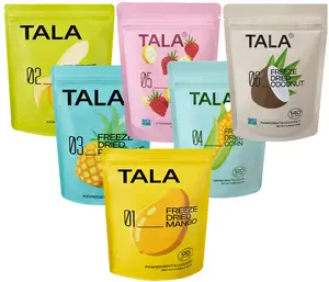 TALA, Freeze-Dried Mango, Freeze-Dried Banana, Freeze-Dried Pineapple, Freeze-Dried Corn, Freeze-Dried Strawberry, Freeze-Dried Coconut, Freeze-Dried Fruit, Fruit Snack, Vegan | No Sugar Added (0.88 Ounce Each)