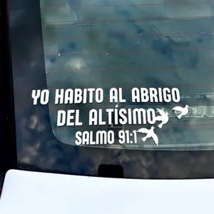 Yo Habito Al Abrigo Del Altísimo Sticker 8 x 3 in Waterproof Salmo 91:1 Car Decal