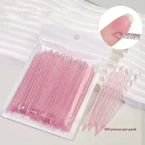 100 Pcs Disposable Dual-Head Nail Files, Cuticle Pusher Remover, Dead Skin Nailer Cleaner, Multi-Function Tool for Manicure & Pedicure