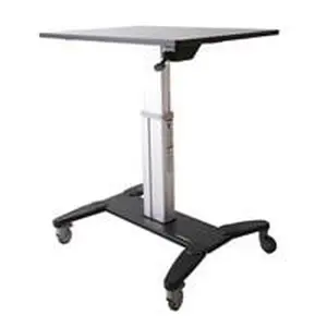 Startech STSCART Mobile Sit-Stand Workstation, Black & Silver