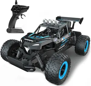 Remote Control Car, All Terrain Off-Road RC Truck, 2.4GHz 4WD RC Cars with Lights and Rechargeable Battery for Adults (Blue)