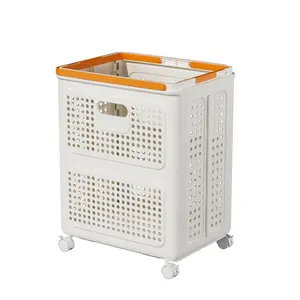 Foldable Dirty Clothes Basket Home New Laundry Basket Storage Large Organizer Bin Bathroom Dirty Clothing Holder Wheeled Laundry Basket