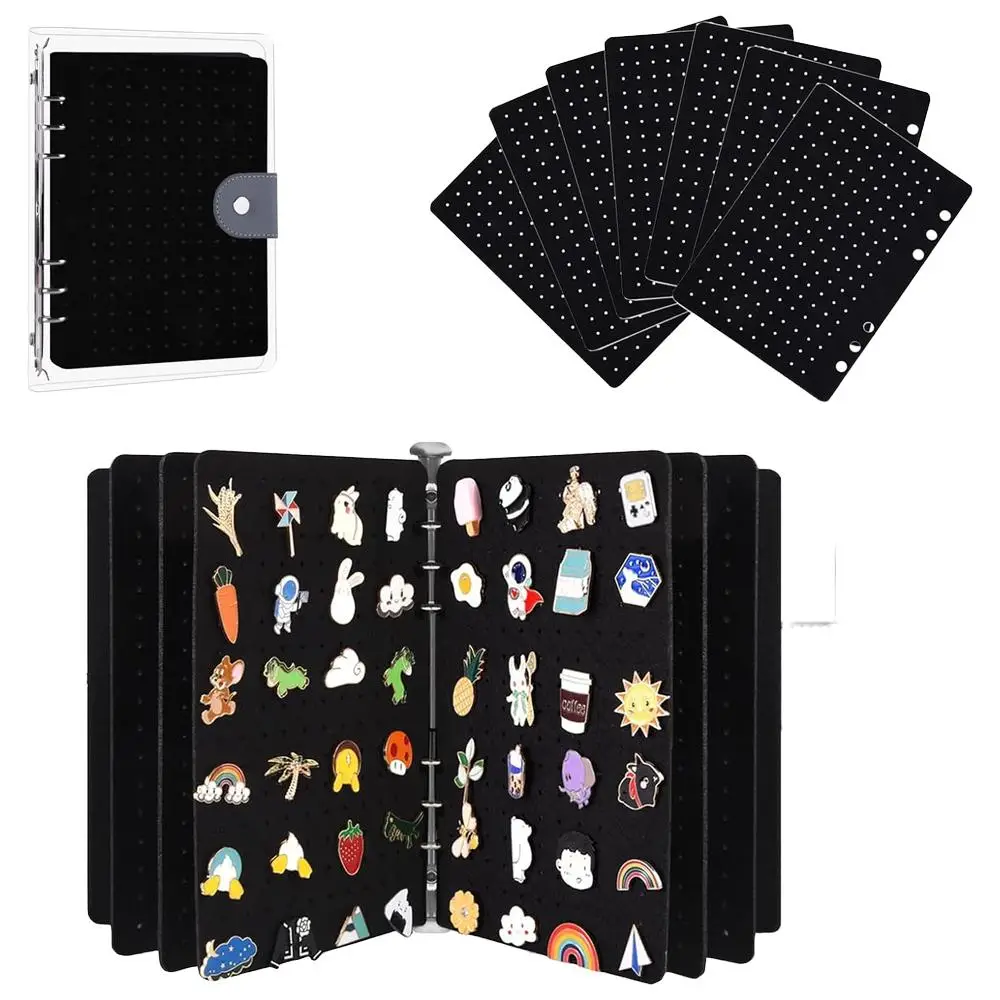 8 Pages Clear Felt Pin Display Book, Portable Pin Collection Storage Book, Embroidery Patch Pin Collector for Travel, Home, Office, Dormitory, Organiz