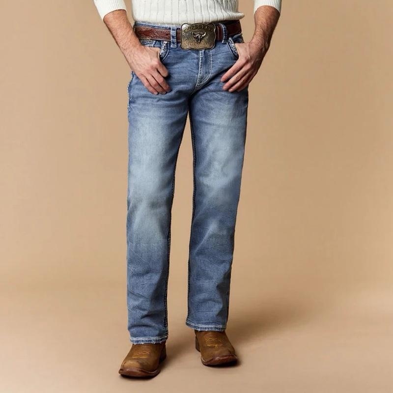 Men’s Western Blue Jeans Straight Fit