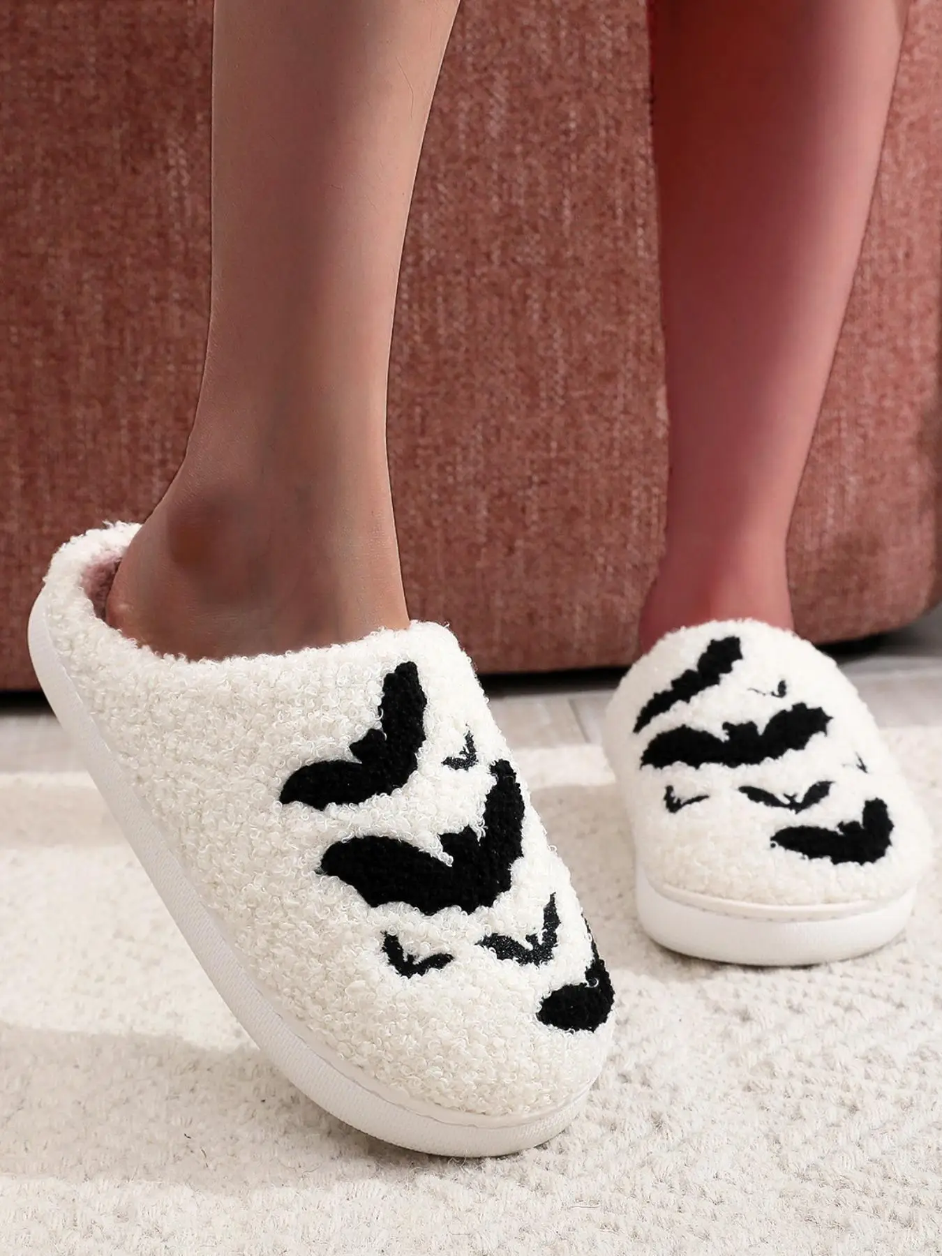 Women's Colorblock Animal Print Plush Slippers, Casual Soft Comfortable Home Slippers, Warm Slippers for Indoor & Outdoor Use for Fall & Winter, Fall
