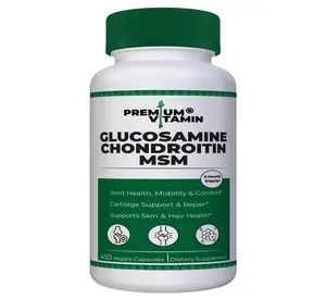 Premium Vitamin Glucosamine Chondroitin MSM | 450 Veggie Capsules | 5-Month Supply | NON-GMO Organic Optimum Healthcare Fitness