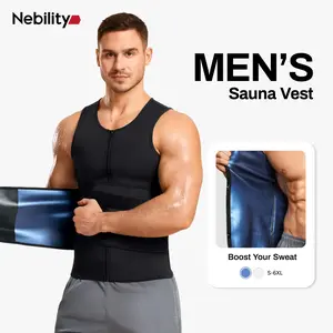 Nebility Sauna Suit for Men Waist Trainer Vest Boost Sweat Athletic Compression Shirt Activewear Gym Outfit SpringStatements,fathersdaygift
