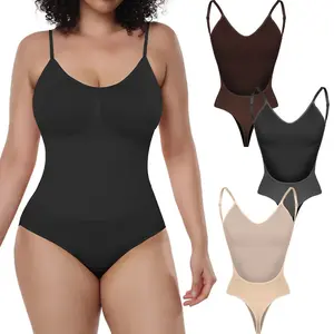 Seamless Compression Shapewear Bodysuit for Women Butt Lifter Push-Up christmas gifts  Womenswear Comfort Sexy Basic Minimalist Spaghetti Strap bodysuit  icespice