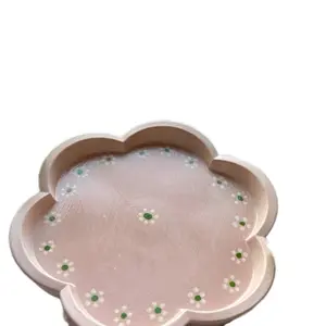 Talavera Ceramic Dish Jewelry Cup Trinket Holder - Colorful Design with Squiggly Lines, Eco-Friendly, Stylish Tableware for Everyday Essentials