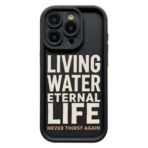 Faith Quote Pattern Case for iPhone 17 16 15 14 Pro Max 13 12 11 Air Plus,Shockproof Drop Protection,Liquid Silicone Feel Matte TPU Cover