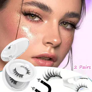 Reusable Magnetic False Eyelashes, Waterproof Natural Long Effect, No Glue 3D Stereo Lash Set with Clips, Easy to Apply, Durable Cosmetic